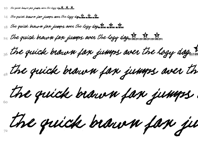 Electric Hands font waterfall